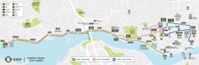 Mapas das linhas Porto Tram City Tour